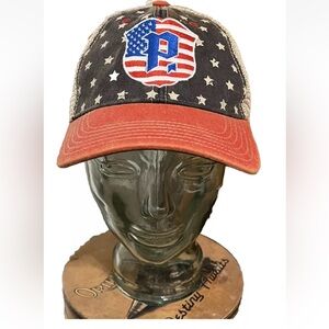 Legacy Red, White & Blue Patriotic Hat with Blue P. Letter Logo, New with tag